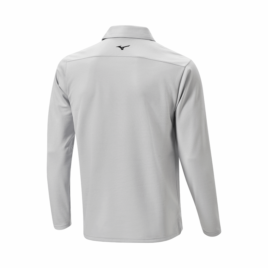 ミズノ ブレス サーモ ウインター L/S ポロ グレー