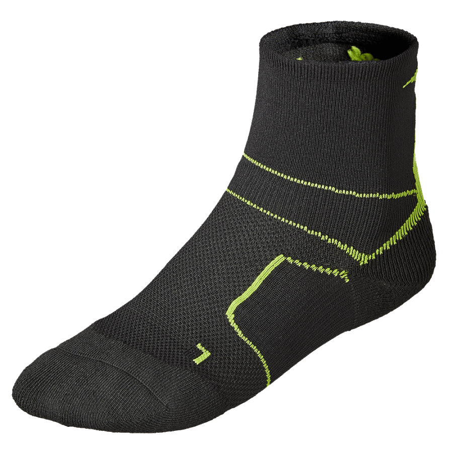 Mizuno Er Trail ソックス ブラックライムグリーン